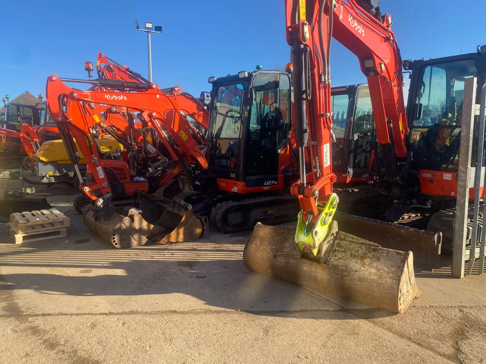 Kubota mini excavators in the iDrive Plant yard